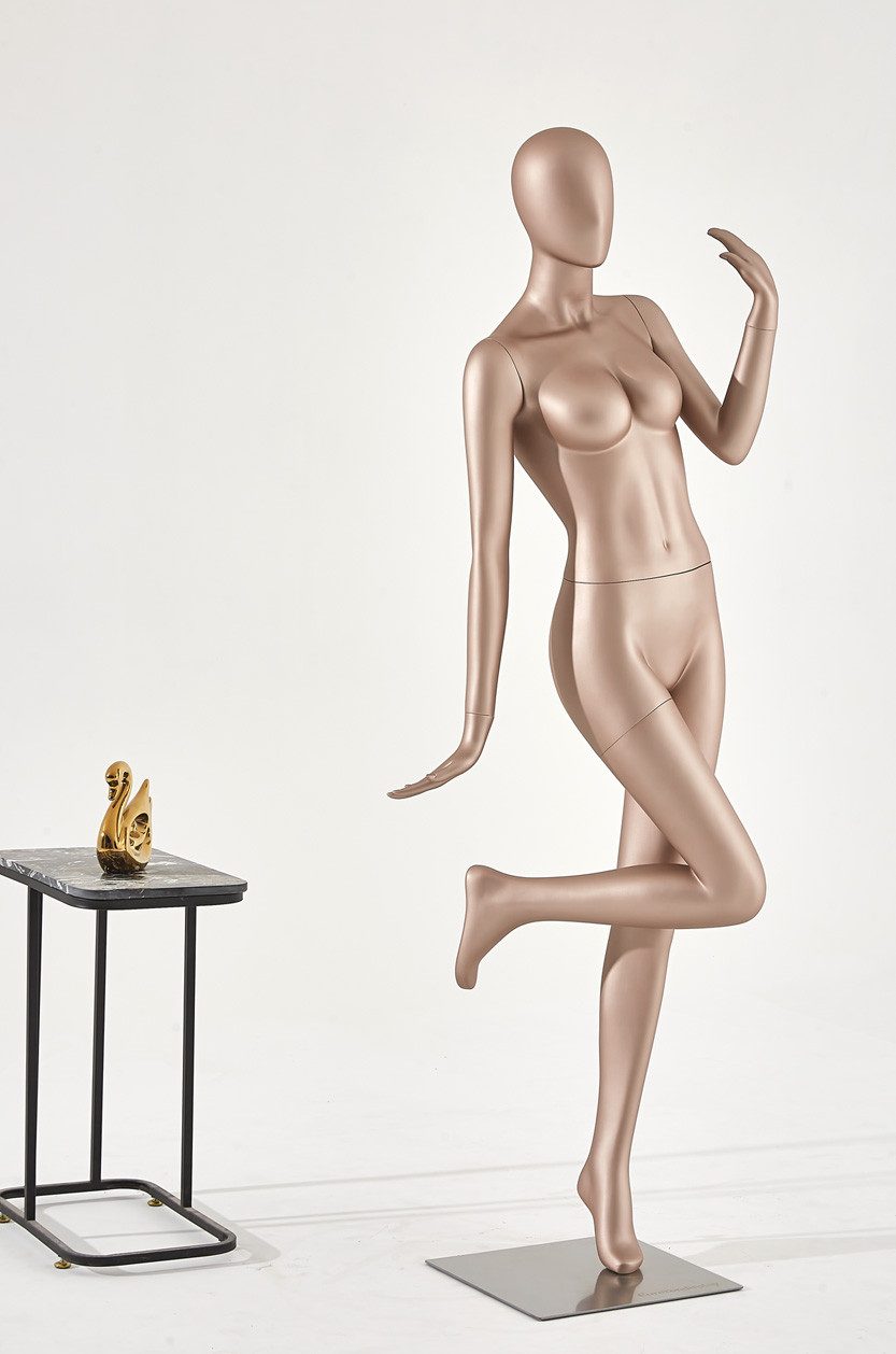 Eurohandisplay Schneiderpuppe Weibliche Schaufensterpuppe beige matt lackiert Egghead Schick, Schaufensterpuppe