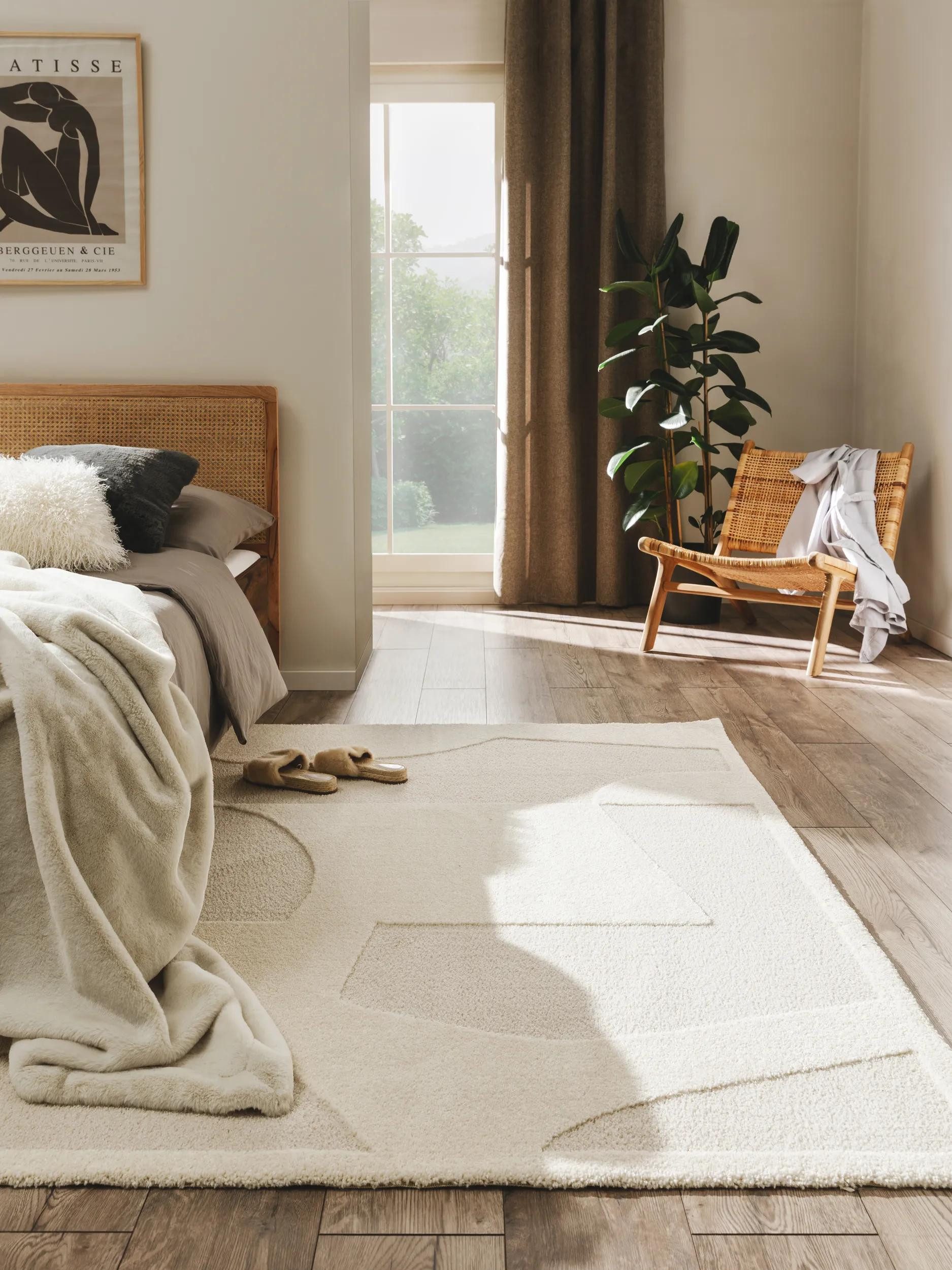 benuta Teppich Eve, rechteckig, Höhe: 11 mm, Teppich Wohnzimmer, Schlafzimmer, Esszimmer, Flur, Kunstfaser, Cozy