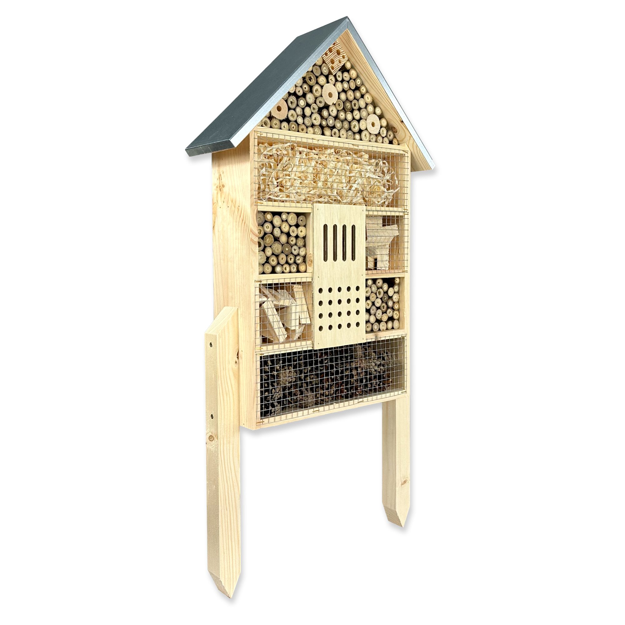 gartenetage Insektenhotel XXL Insektenhaus für Bienen und Marienkäfer – 79 x 38 x 11,5 cm, – Wetterfestes Insektenhaus – Schutz und Nisthilfe für Wildbienen & Co