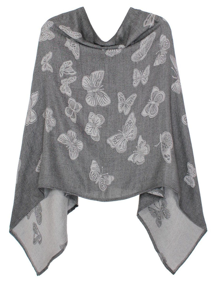 dy_mode Blusenponcho Schmetterlinge Muster Damen Poncho günstig online kaufen