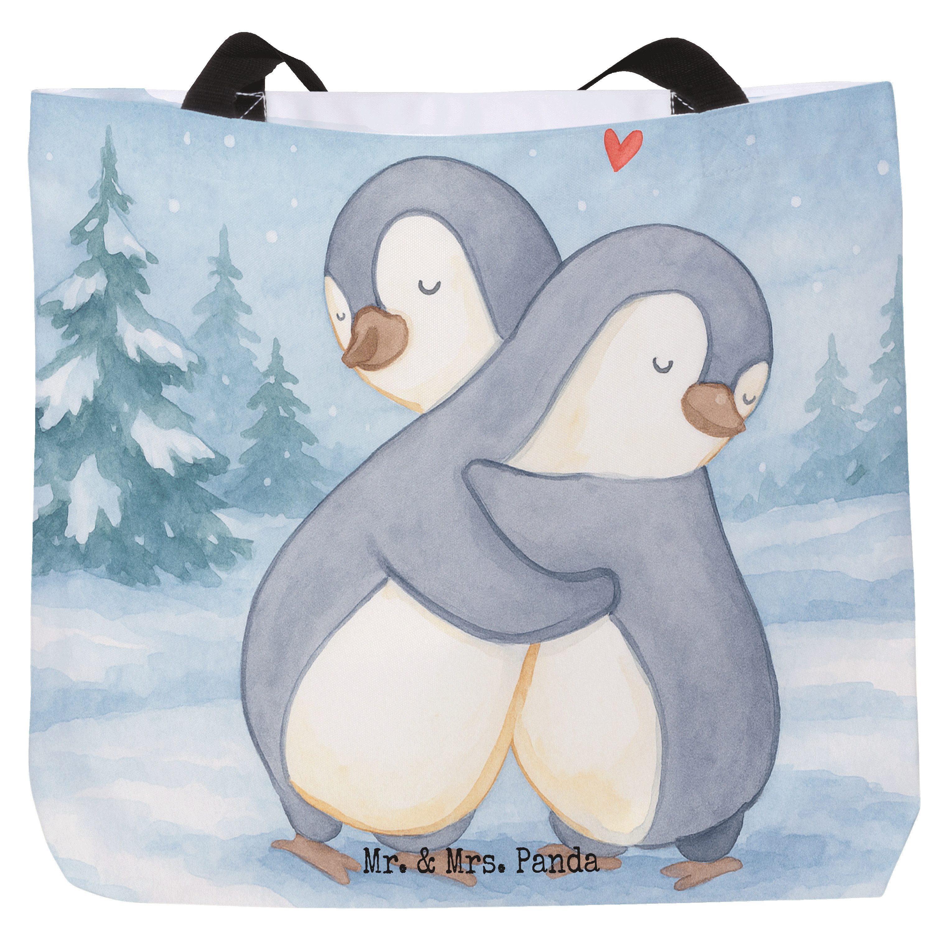 Shopper Pinguine Kuscheln Design, Tote Bag, Weiß, Hochzeitstag, Tasche, Stran