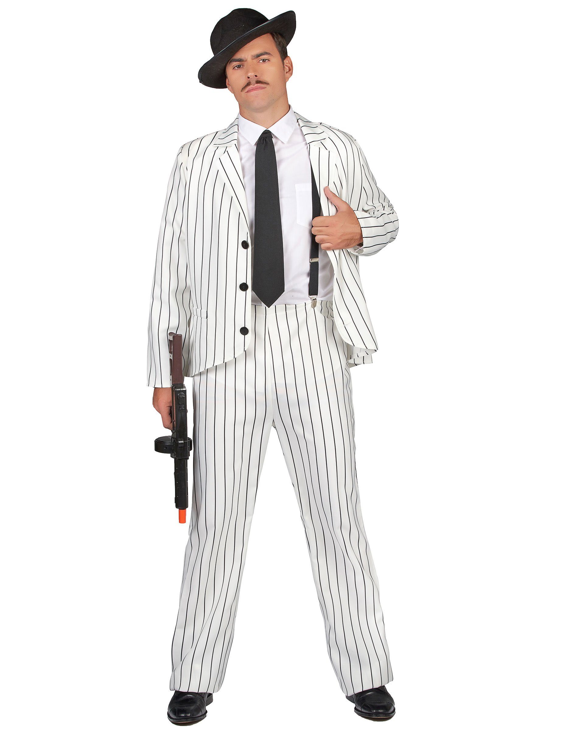 JADEO Kostüm Mafia-Anzug Gangster-Herrenkostüm weiss