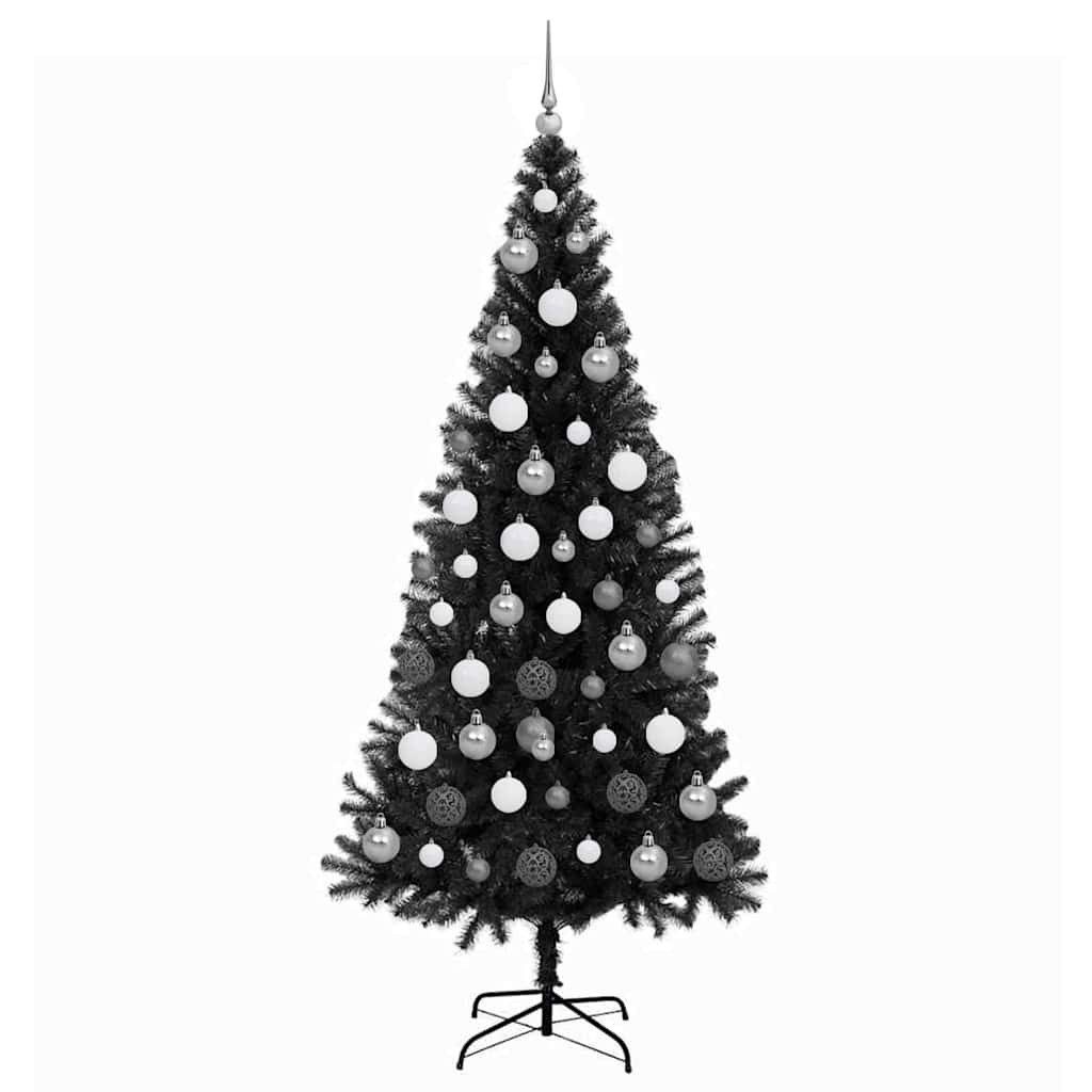 vidaXL Künstlicher Weihnachtsbaum Weihnachtsbaum Schwarz 180 cm PVC