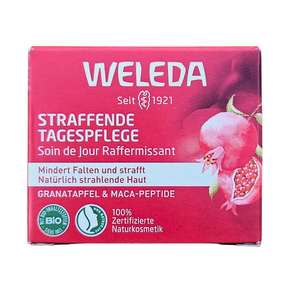 WELEDA Tagescreme Straffende Tagespflege Granatapfel & Maca-Peptiden, Mindert Falten und strafft - Natürlich strahlende Haut