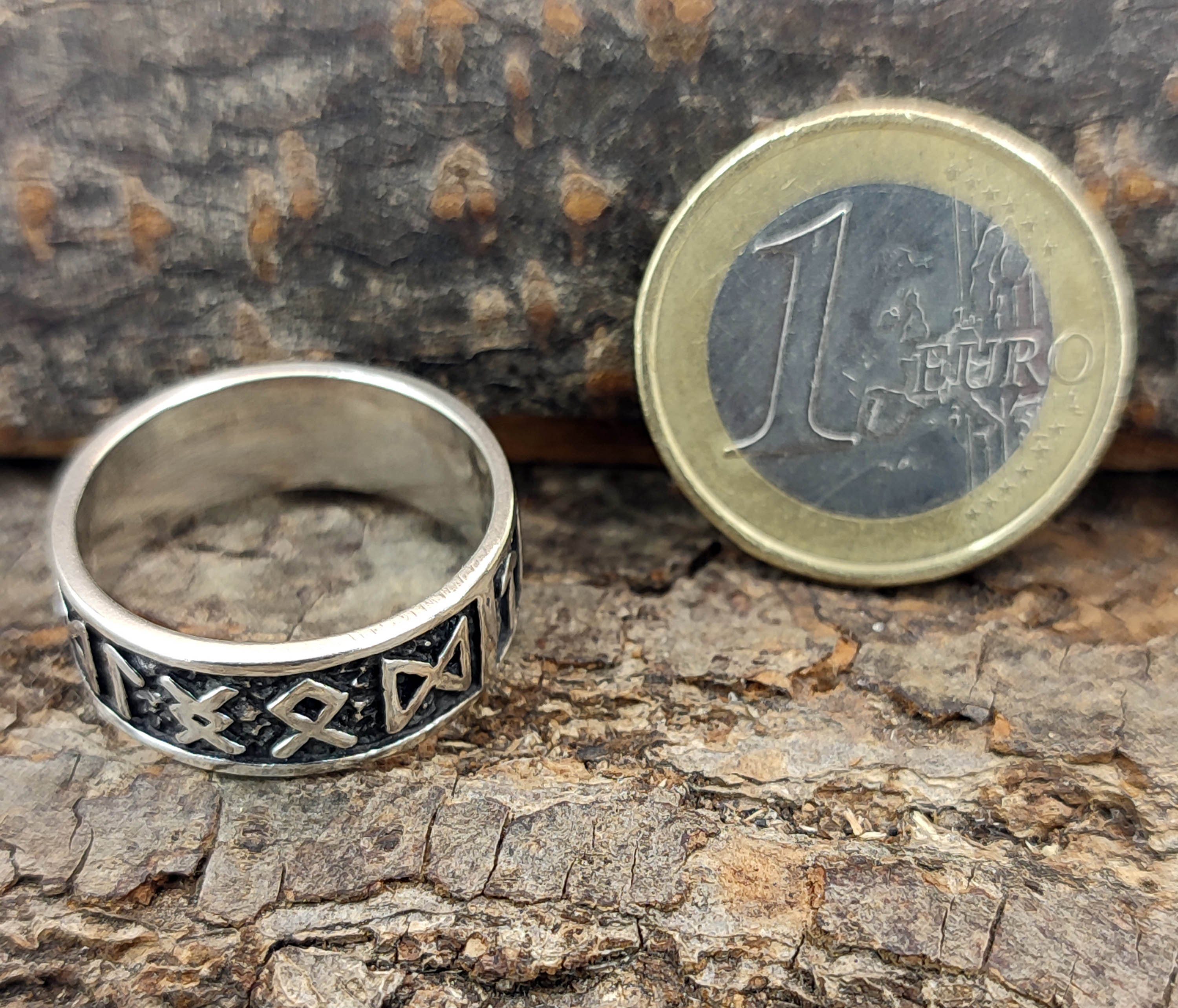 Kiss of Leather Silberring Gr. Alphabet Runenring Ring 50-80 Fingerring Futhark Runen