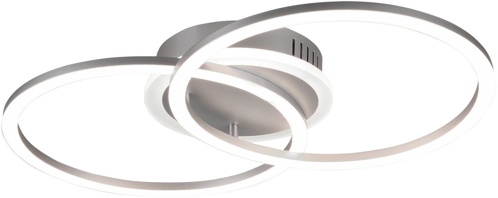TRIO Leuchten LED Deckenleuchte Venida, fest Memory titansilberfarben integriert, LED Funktion Dimmer, Warmweiß, Switch