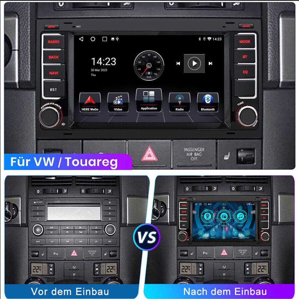 ESSGOO Für VW T5 Multivan Transporter Touareg Autoradio Android 15 Autoradio (RDS, Digitalradio (DAB), FM) – Bild 4 von 5