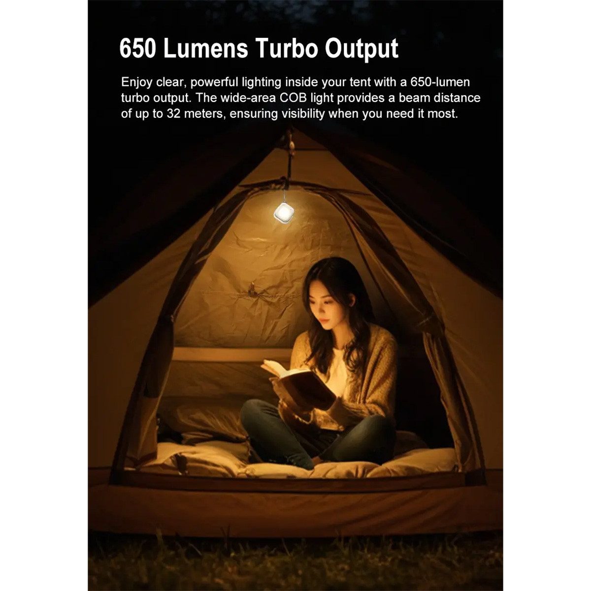 Klarus LED Taschenlampe CL5 650 Lumen - Mini-Campingleuchte Schwarz