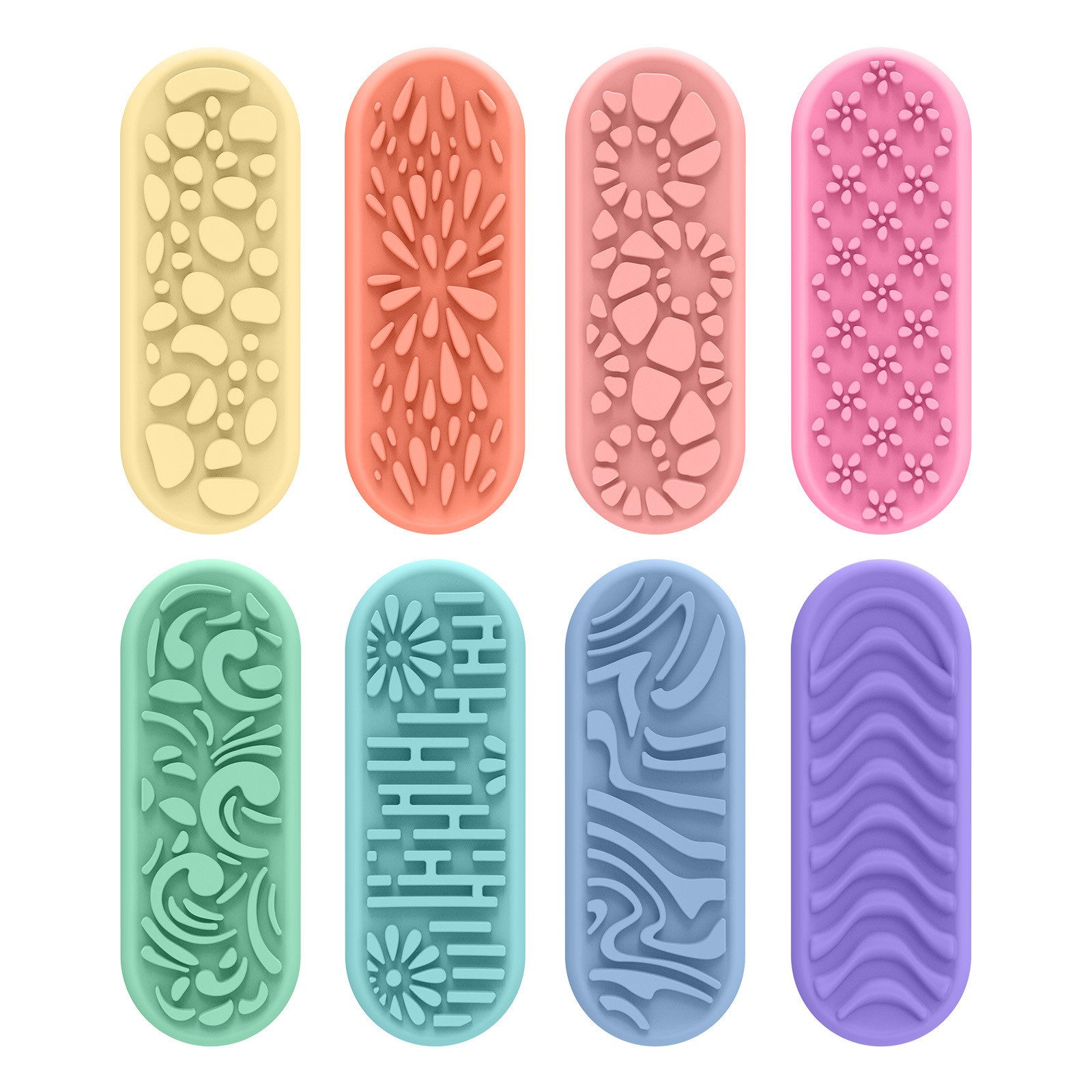 FOUORTUNATE-BEE Lernspielzeug 8er Set Sensorik Steine aus Silikon – Anti Stress Spielzeug, Weiche Sorgensteine mit Struktur für Ruhe & Entspannung