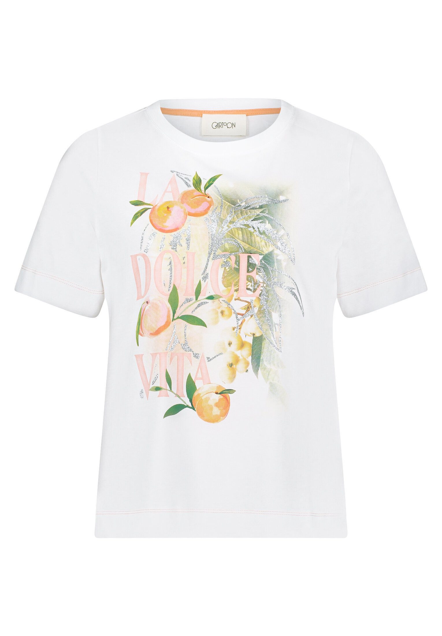 Cartoon Kurzarmshirt Damen mit Rundhalsausschnitt (1-tlg) Placement