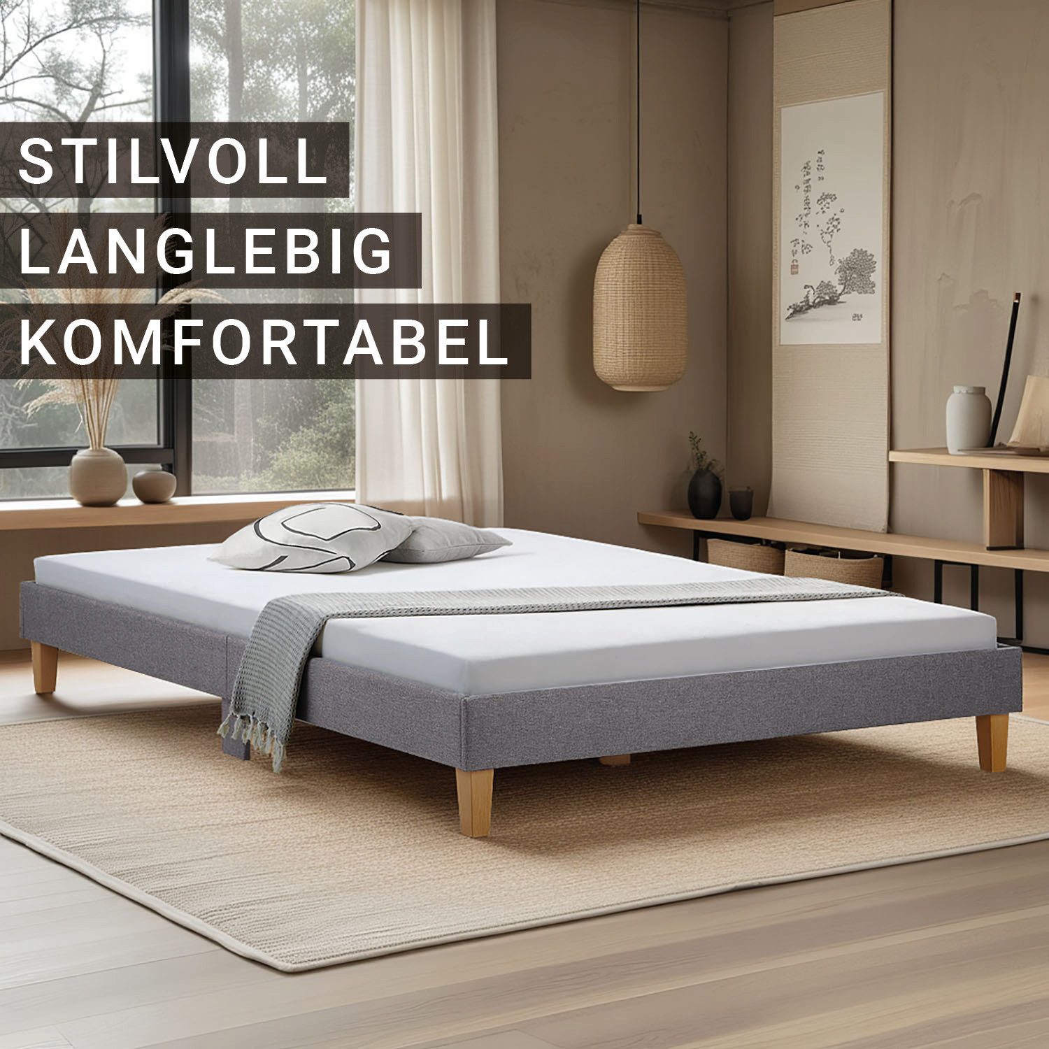 Homestyle4u Polsterbett 90x200 120x200 140x200 160x200 180x200 ohne Kopftei günstig online kaufen