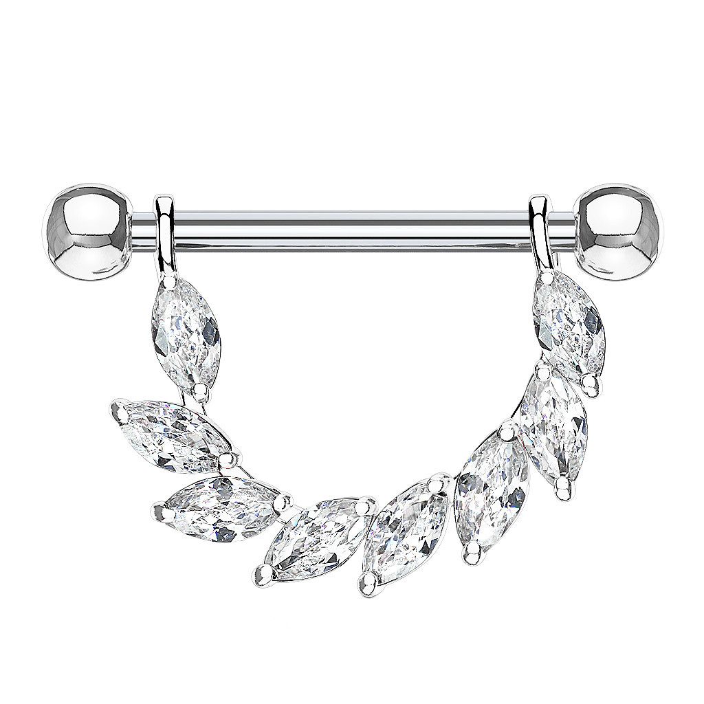 Taffstyle Intimpiercing Nippelpiercing Brustwarzenpiercing Barbell Kristall günstig online kaufen