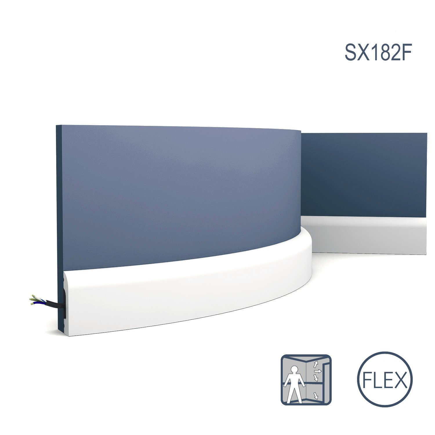 Orac Decor Flexprofil SX182F (Profilleiste, 1-St., Flexible Sockelleiste, Stuckleiste, Zierleiste, 2 m), weiß, vorgrundiert