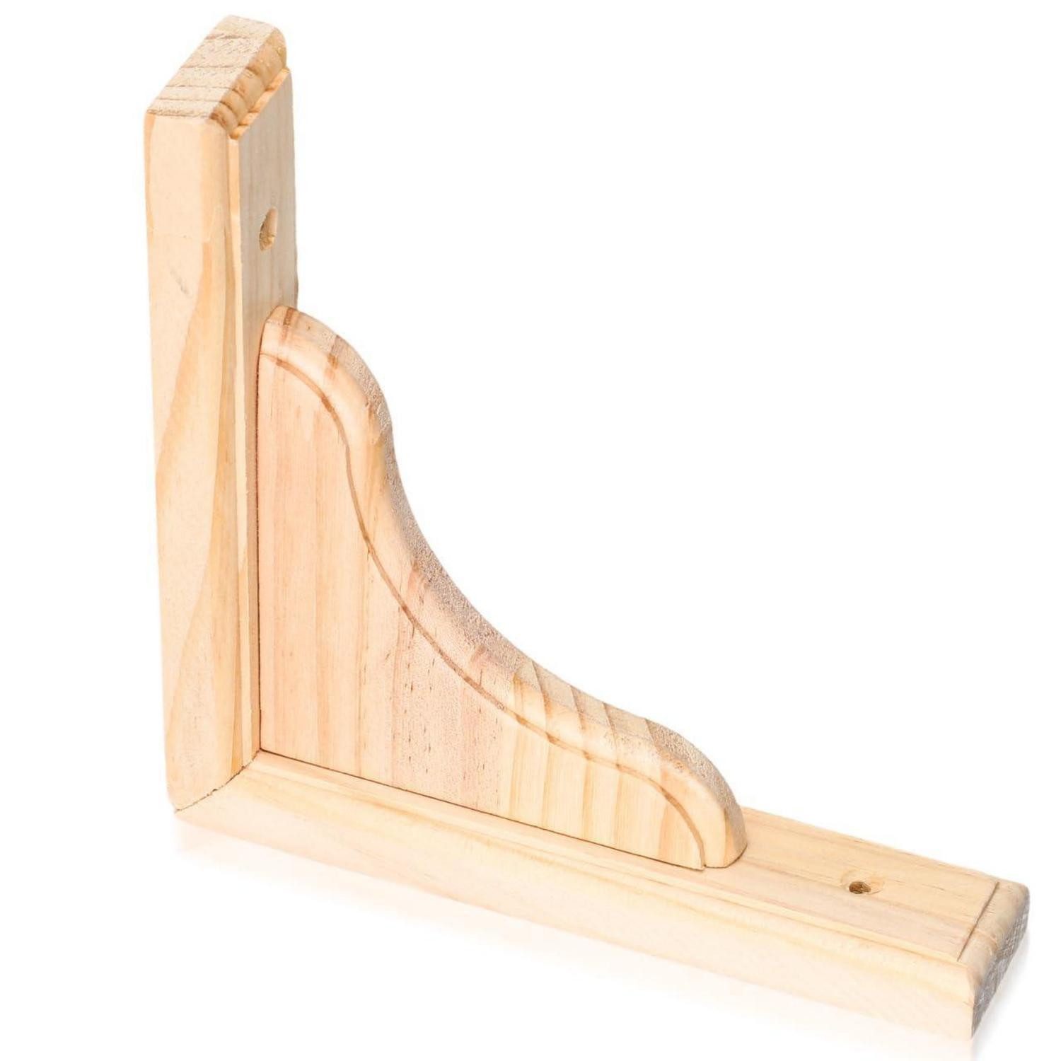 LuxusKollektion Wandregalhalter Regalhalterung Dreieck Holz Hellgelb, 1-tlg.