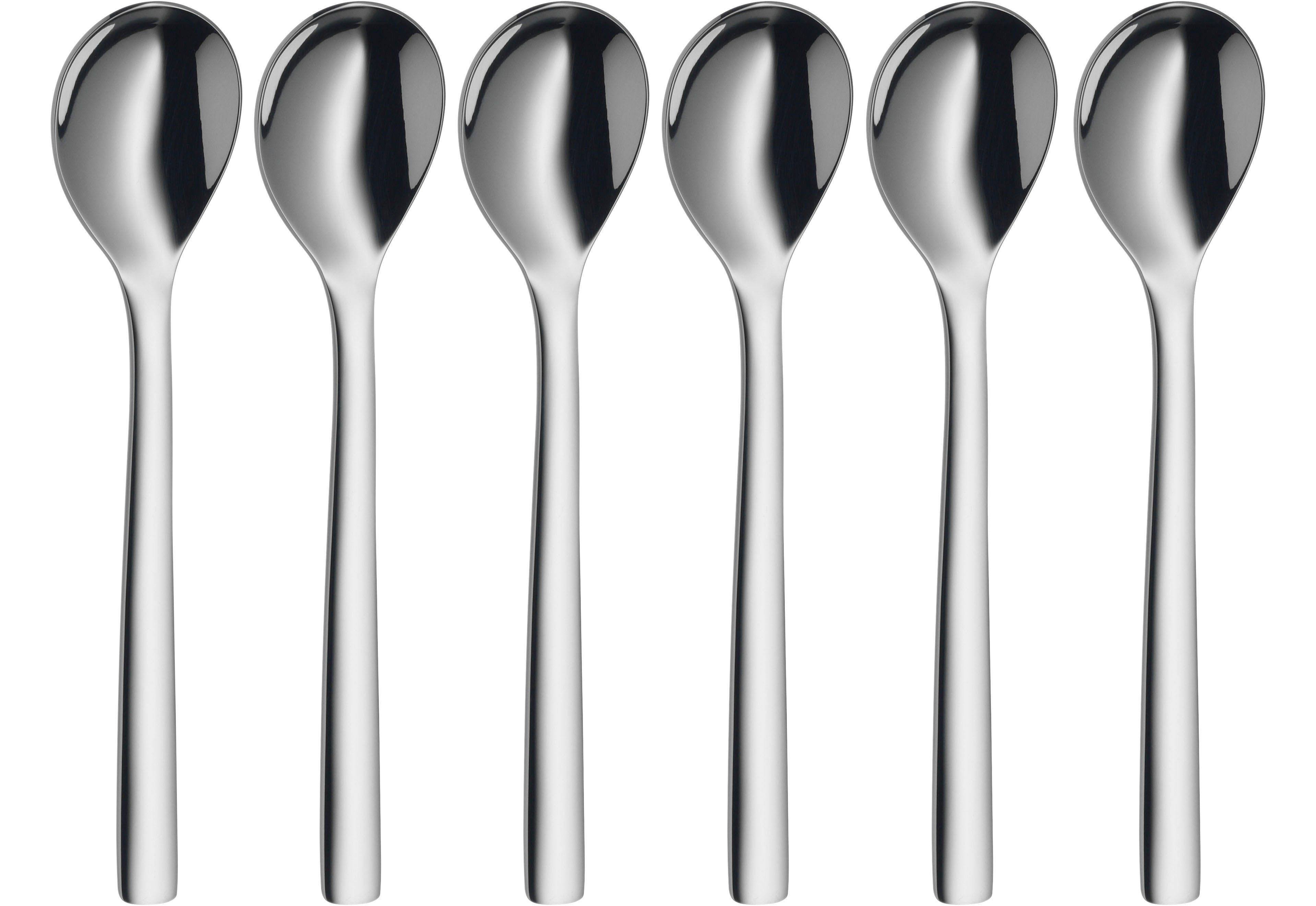 WMF Eierlöffel Nuova, Löffel-Set (6 Stück), 12 cm, Cromargan® Edelstahl Rostfrei 18/10, spülmaschinenfest