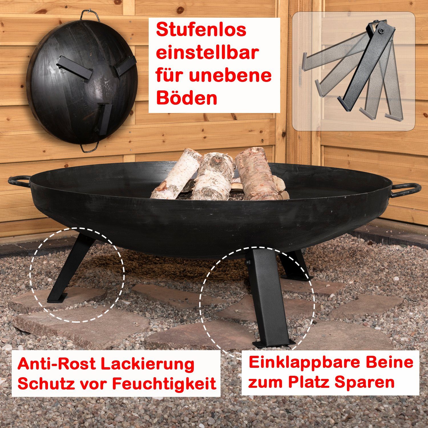 Köhko Feuerschale Feuerschalemit 1 Wasserzulauflöcher und günstig online kaufen