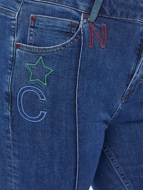 incasual Röhrenjeans Ankle-Jeans figurbetont mit aufwendigen Stickereien