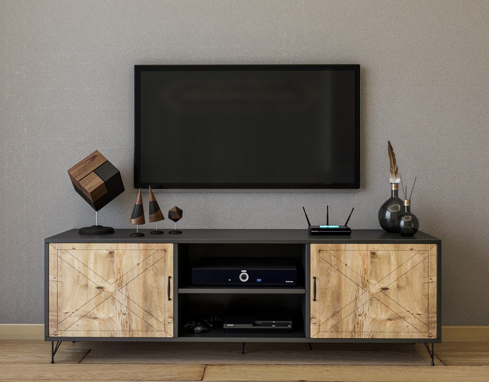 Skye Decor TV-Schrank Schränke, 56x160x40 cm, 100% Melaminbeschichtete Partikelplatte