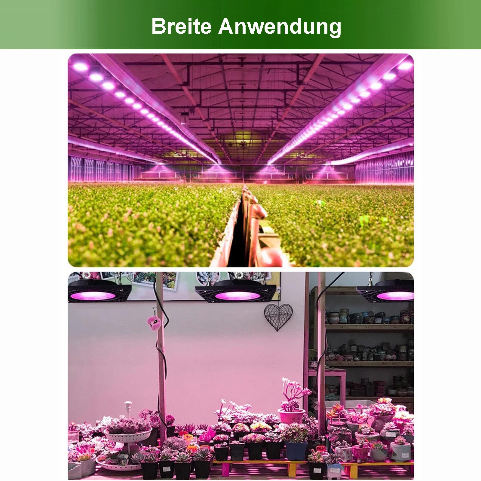 Jibenhome Pflanzenlampe LED Pflanzenlicht Wasserdicht, 50W Led Grow Lampe IP66 Hängend Stehend, Wachstumslampe 72 LEDs Blumenlampe für Zimmerpflanze Gewächshaus