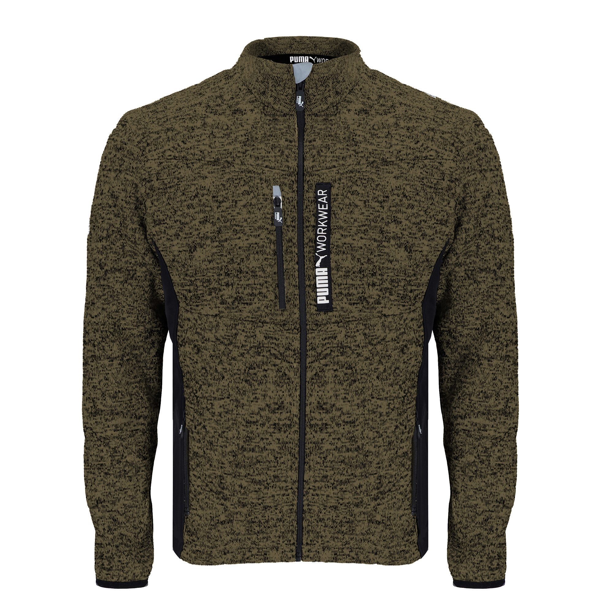 PUMA Workwear Fleecejacke Strickfleecejacke mit Stehkragen, verlängertes Rückenteil