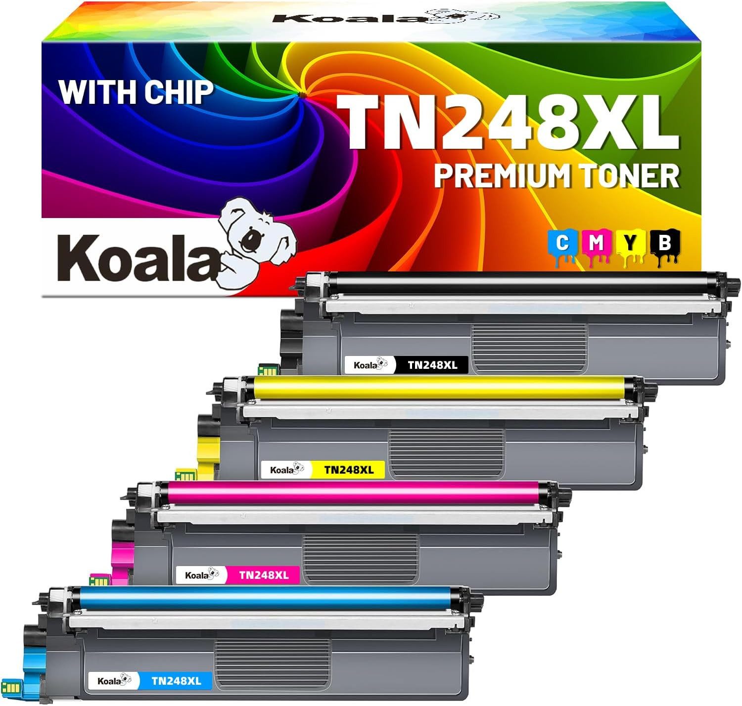 Koala Tonerpatrone TN248XL Toner Kompatibel Brother TN248 MFC-L3760CDW L3740CDW L3740CDWE, (Packung)