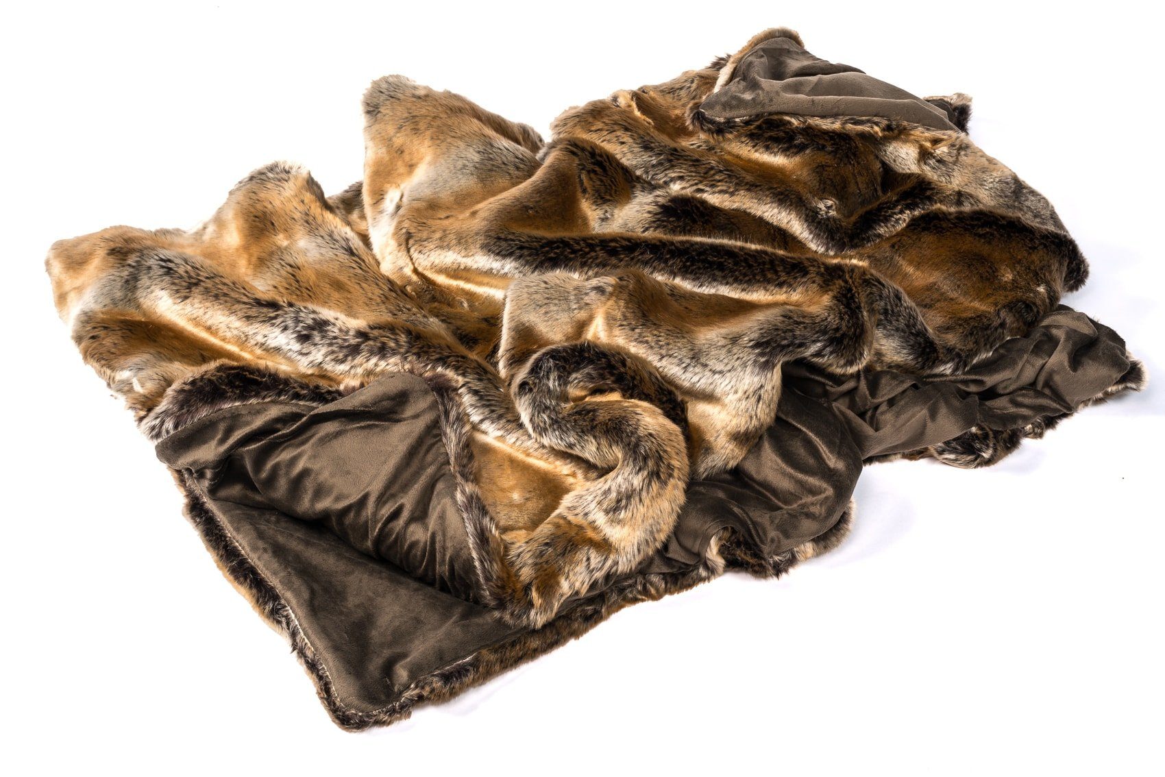 Wohndecke Zobel Webpelzdecke braun-gold meliert, Ritter Decken