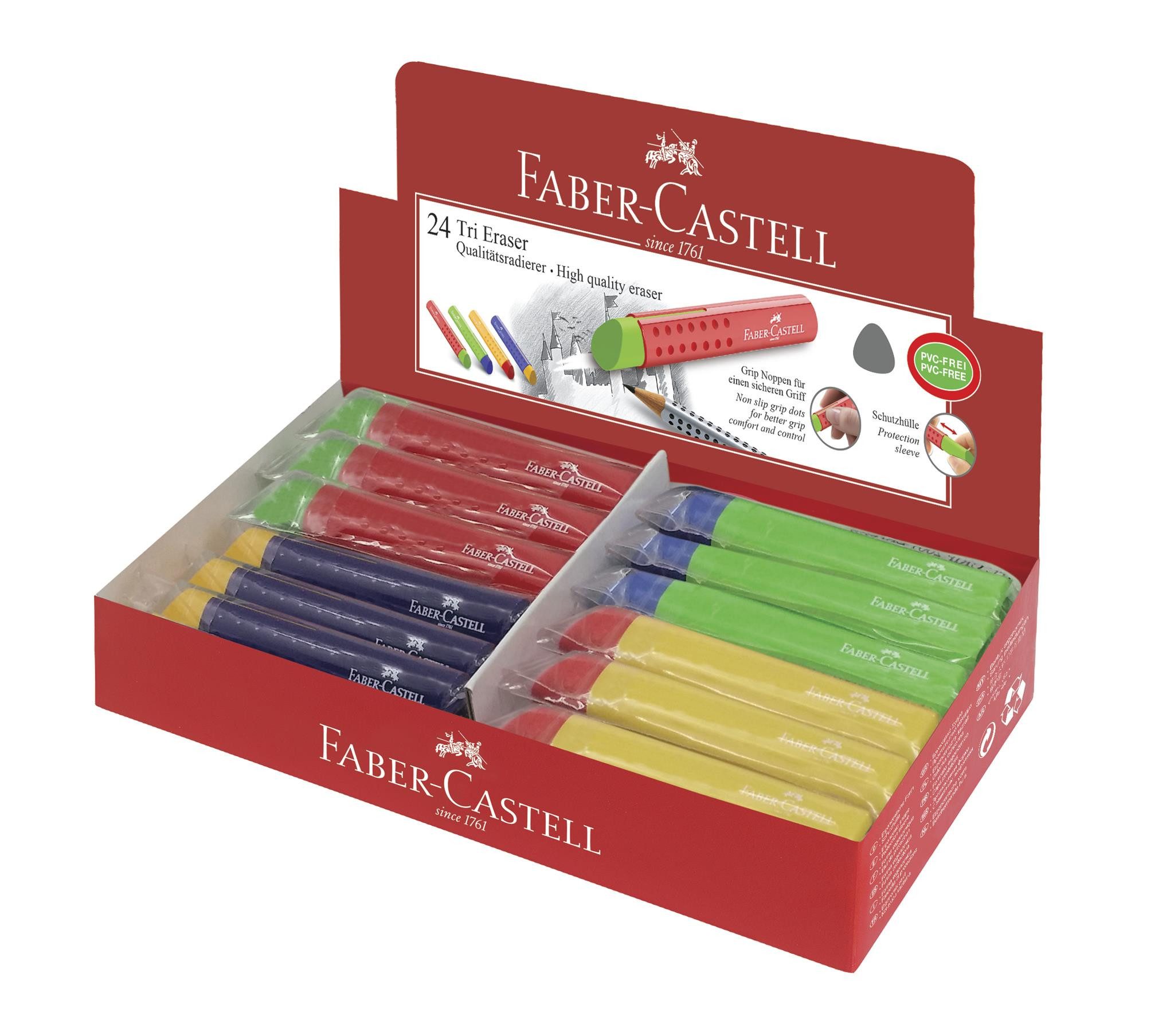 Faber-Castell Radiergummi Faber Castell Radierer PVC-frei 83x12,5x12,5 mm sortiert