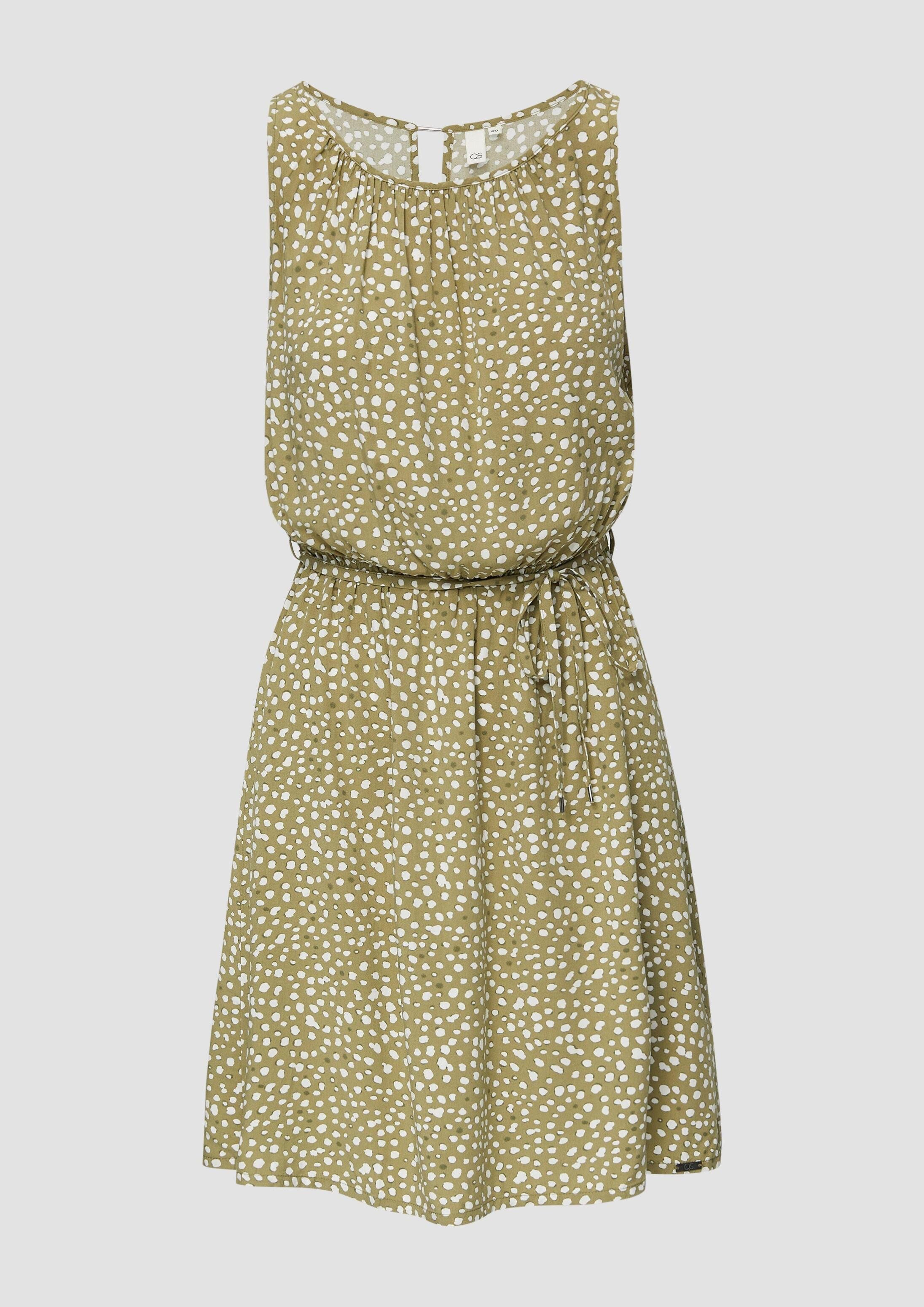 QS Minikleid Kleid Viskose-Kleid mit Cut-out und Bindeband