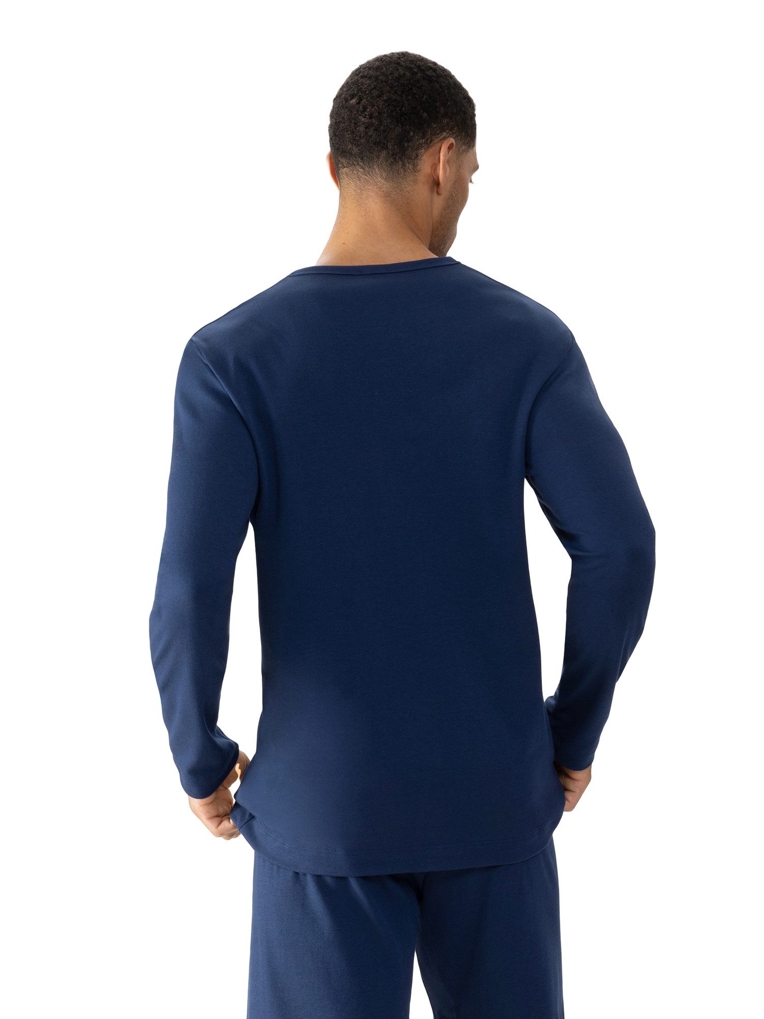 Mey Langarmshirt Solid Night T-Shirt aus Interlock-Jersey