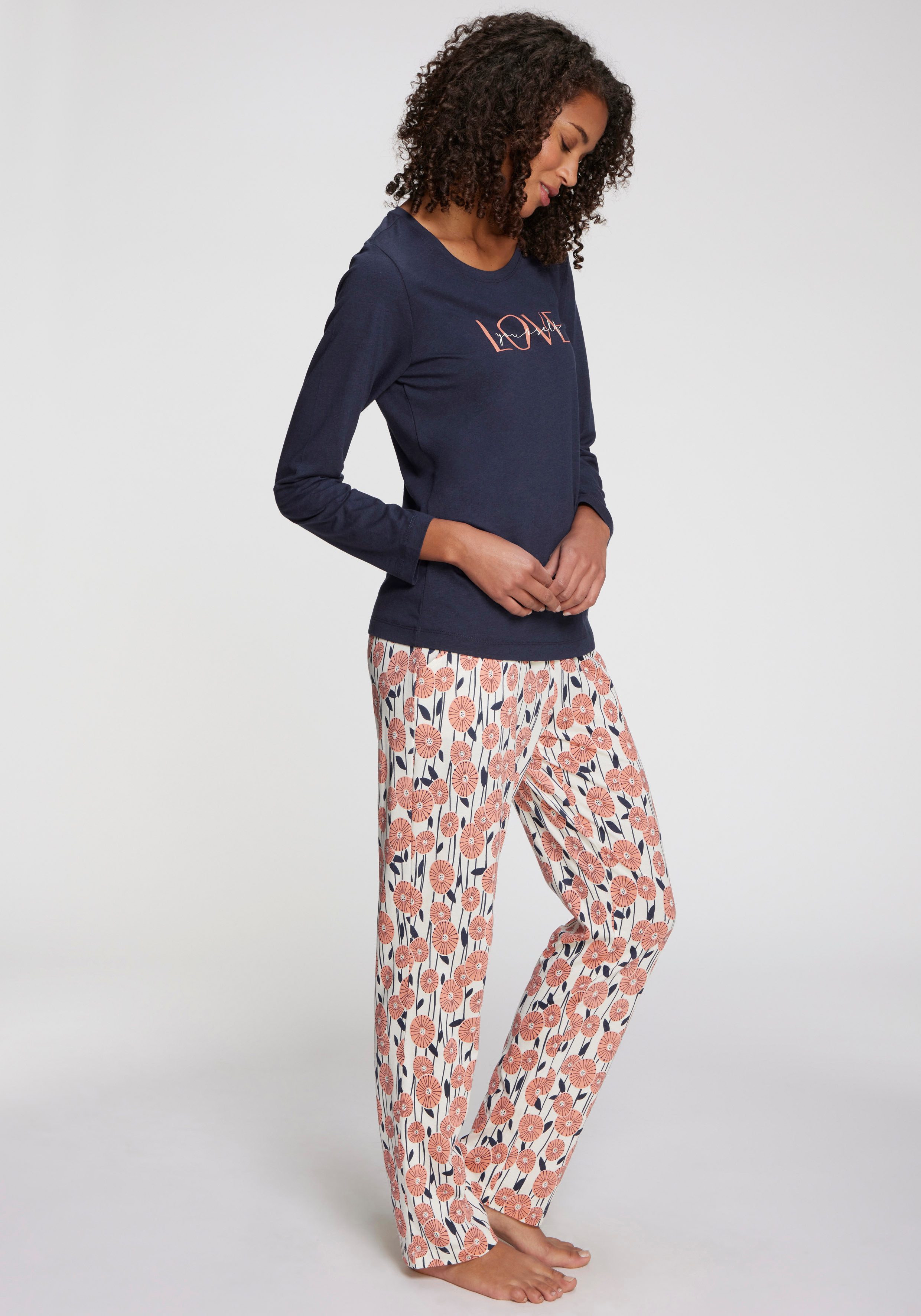Vivance Dreams Pyjama (2 tlg) mit schönem Frontprint günstig online kaufen