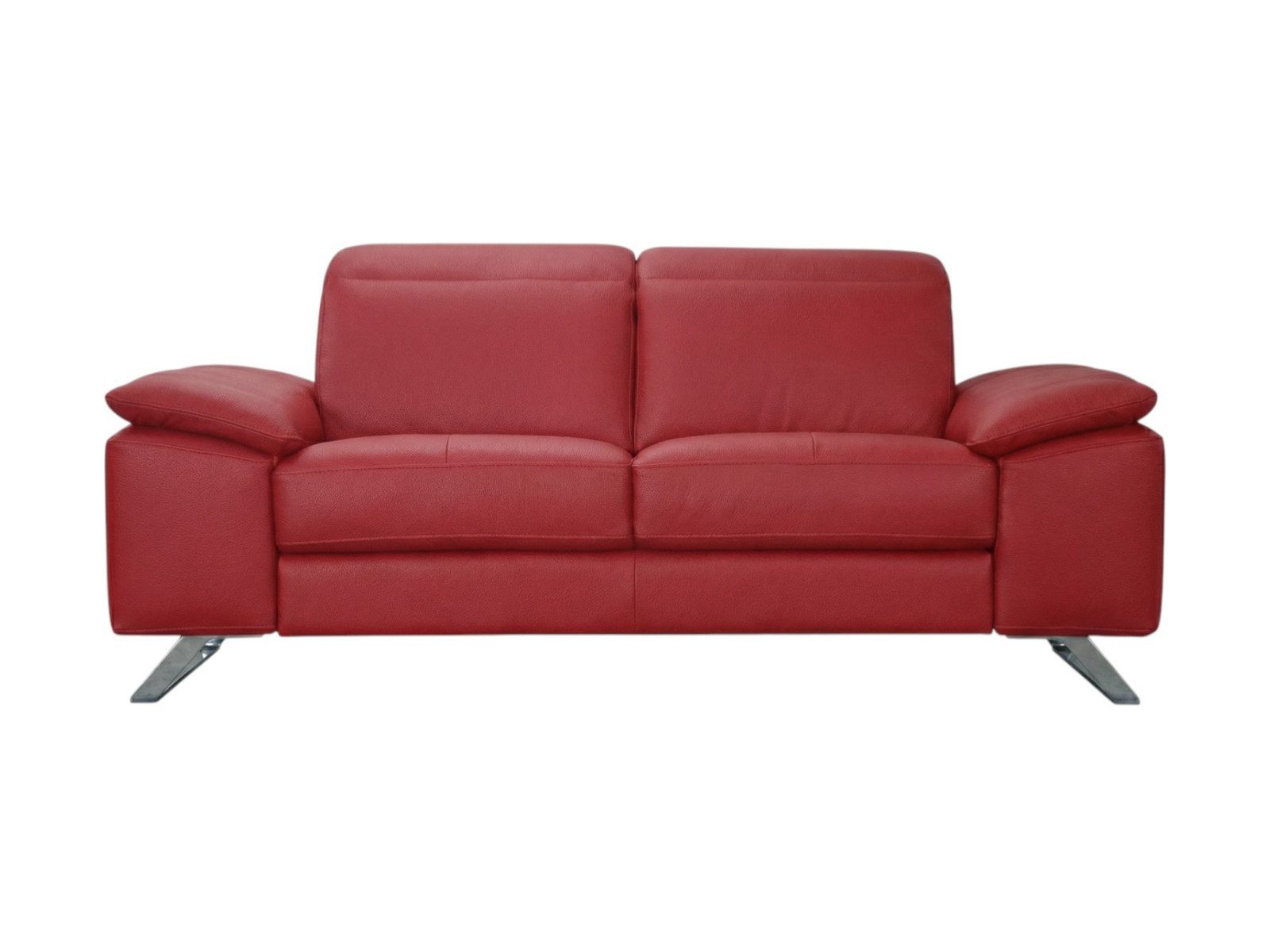 Villa Möbel Sofa Genius, 3-Sitzer 1 Teile, Echtleder-Sofa mit Kopfteilverstellung fürs Wohnzimmer