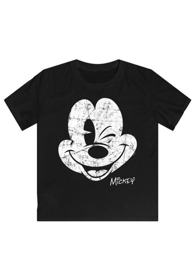 MICKEY Merch, Face Disney CADT CHAR T-Shirt Kinder,Premium Mickey F4NT4STIC Jungen,Mädchen,Bedruckt, Maus Mouse Micky Beaten Unisex Since Disney