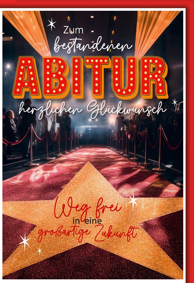 Grußkarten Abitur - Karte mit Umschlag - Walk of Fame
