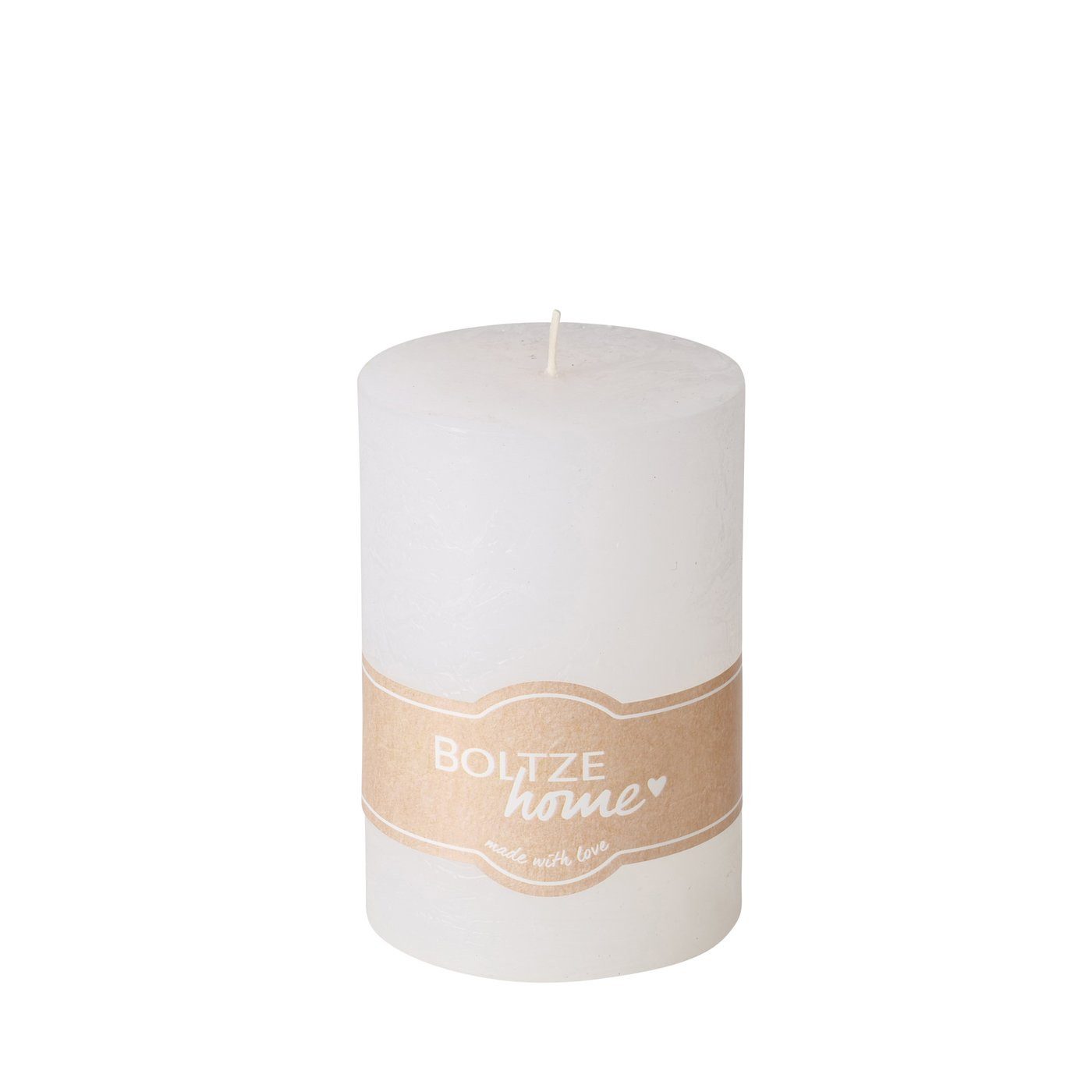 BOLTZE Stumpenkerze Stumpenkerze Casual, 10 cm hoch, Ø 7 cm, Cremeweiß