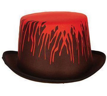 Karneval-Klamotten Zombie-Kostüm Zylinder Hut schwarz Blut mit Krawatte Totenkopf, blutige Halloween Horrorhut Erwachsene mit gruselig Zombie-Krawatte