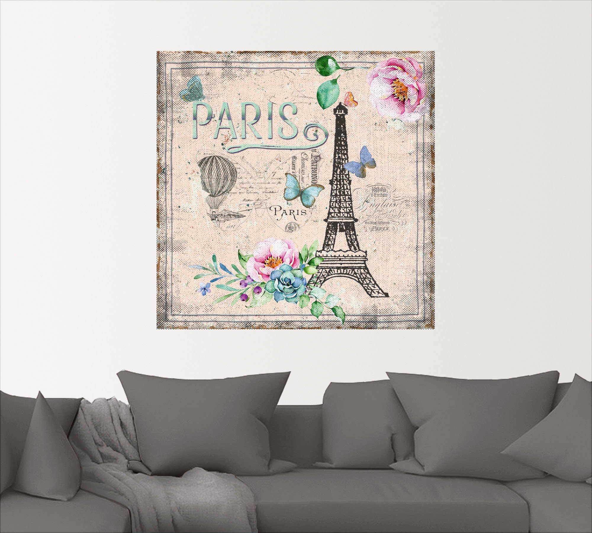 Größen meine Wandaufkleber Wandbild St), Paris Alubild, Gebäude Leinwandbild, - Liebe, in versch. oder (1 als Artland Poster