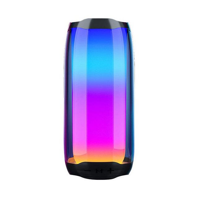 Housruse Bluetooth-Lautsprecher mit Licht 360 Grad wasserdicht mit Lichtunterstützung Handy Computer Tablet TV Auto L Bluetooth-Lautsprecher