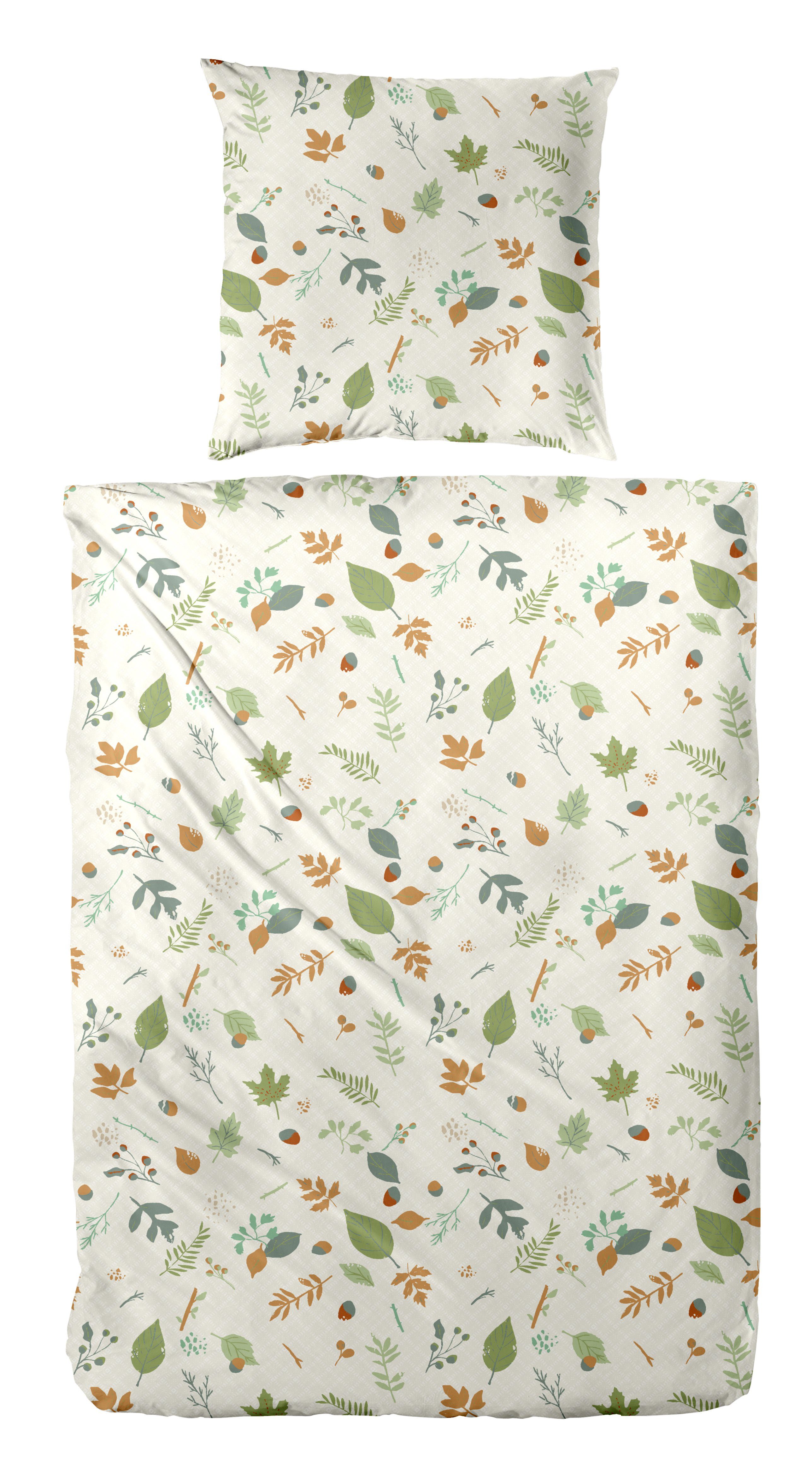 Primera Bettwäsche Biber-Bettwäsche Branches, Biber, 2 teilig, mit floralen Motiven