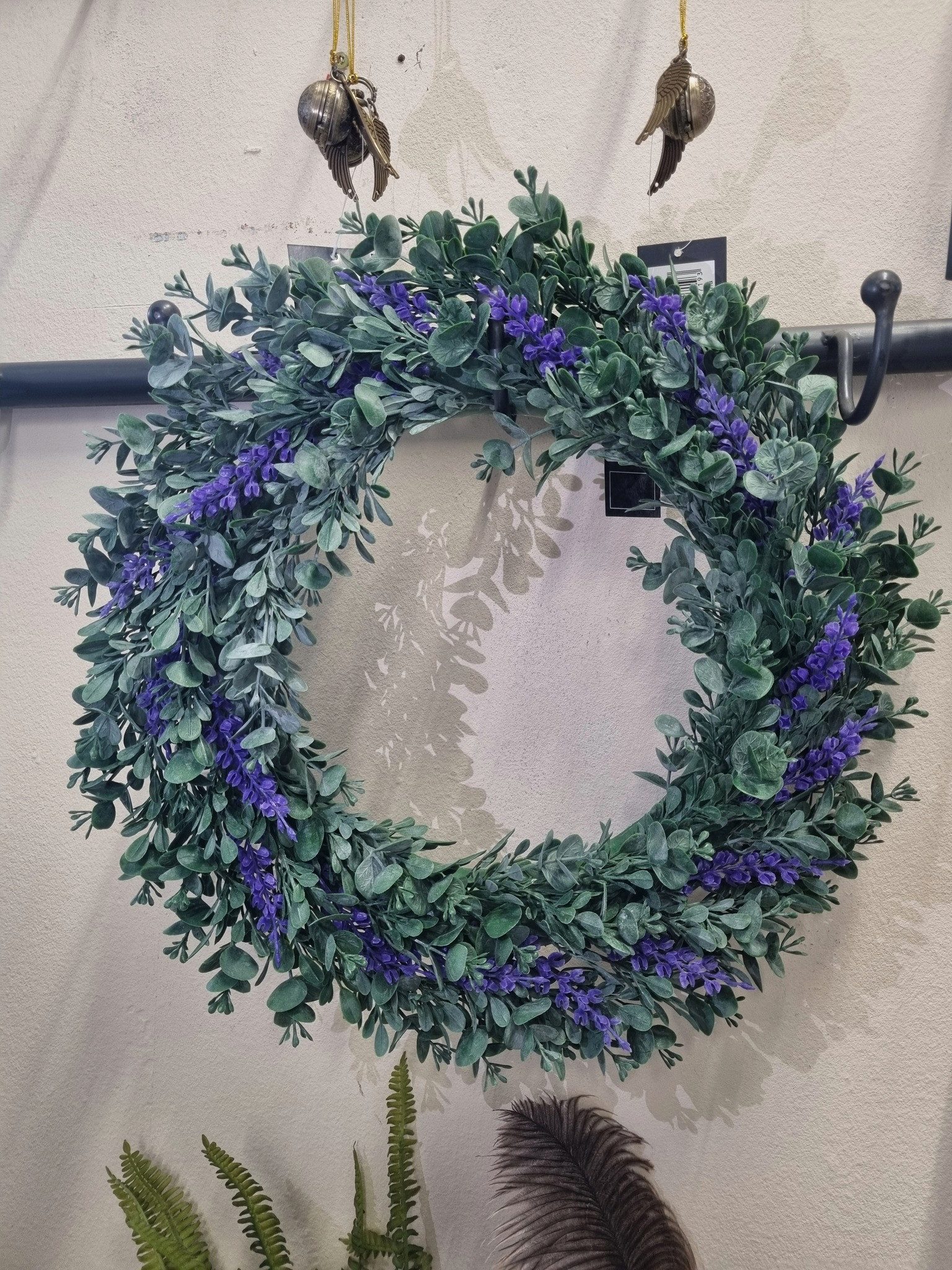 Dekokranz Kunst Lavendelkranz Eukalyptus D40 cm Vintage Dekokranz haltbar