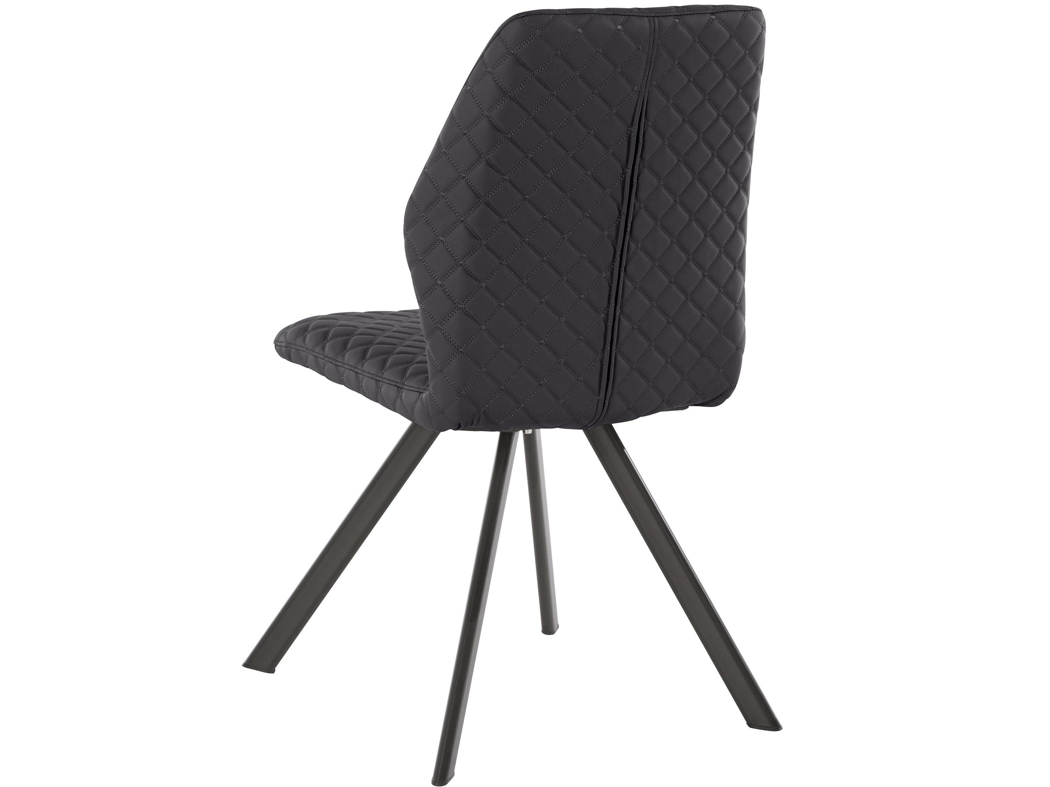 loft24 Esszimmerstuhl Inez schwarz (2er-Set), Kunstleder 47 cm erhältlich Sitzhöhe in Bezug weiteren Farbvarianten