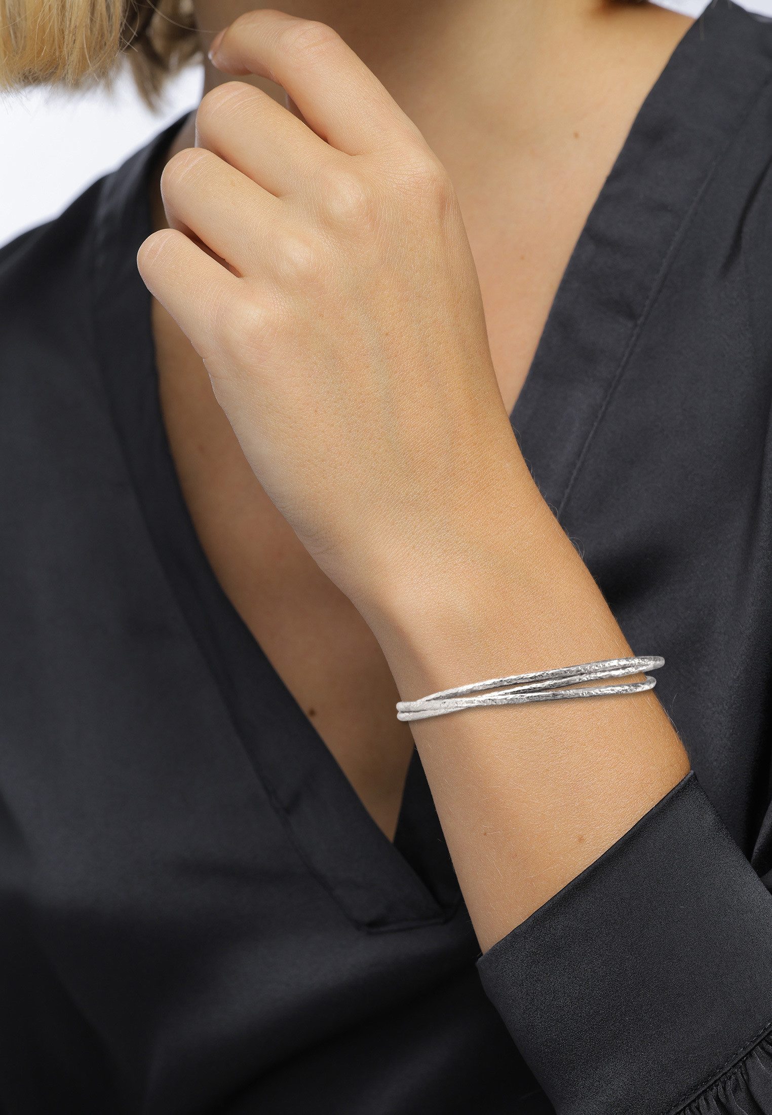 Elli Premium Armreif Armreif Dreifach 925 Sterling Silber (kein Set)
