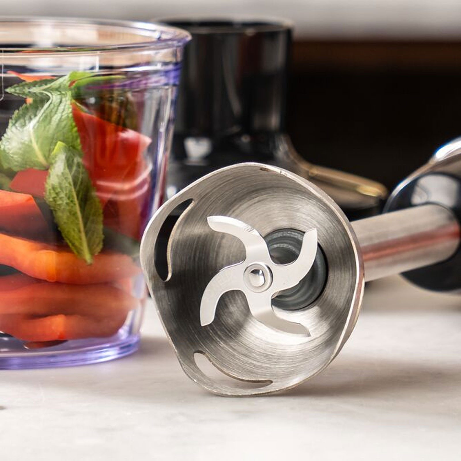 Tefal Stabmixer HB65JD, Edelstahl Pürierstab und Zerkleinerer im Set
