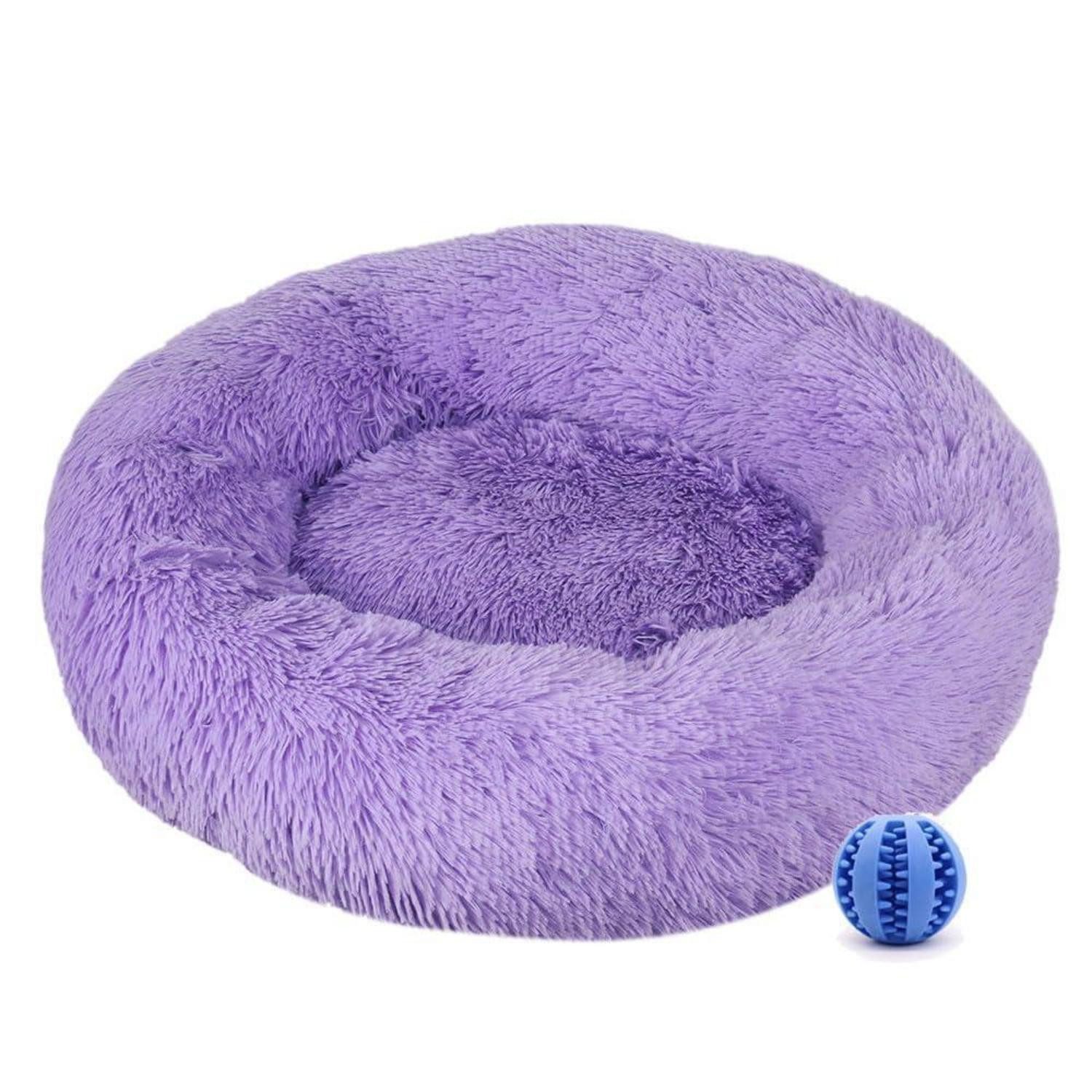 LuxusKollektion Hundebett Hundebett Donut Plüsch 50cm Lila