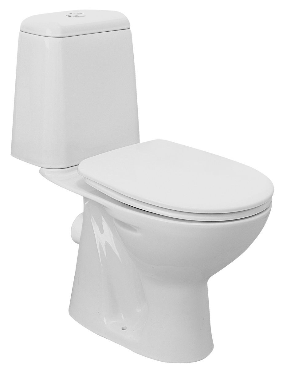 Aqualine Tiefspül-WC RIGA Kombi-WC, Betätigungsplatte 3/6l, Abgang waagerecht, weiß, Aqualine-RG601