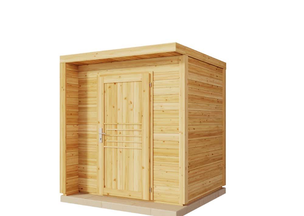 Alpholz Gerätehaus Holz Bratek, BxT: 204x202 cm, in Naturbelassen mit 19mm Wandstärke