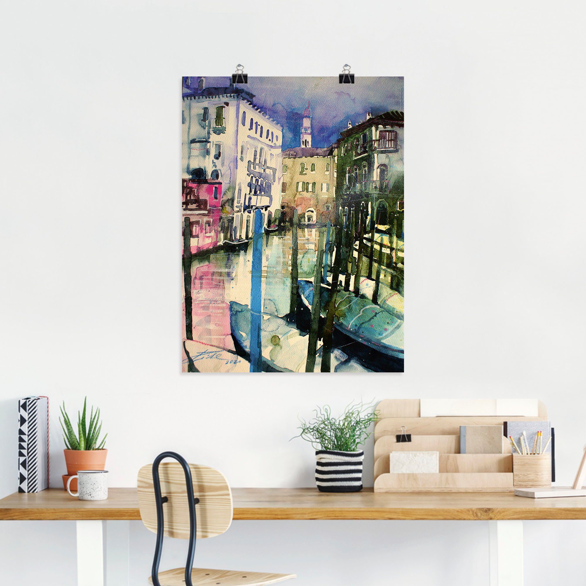 Artland Wandbild Venedig, Leinwandbild, Fondamenta Größen (1 versch. Venedig Alubild, St), oder Wandaufkleber als Malcanton, in Poster