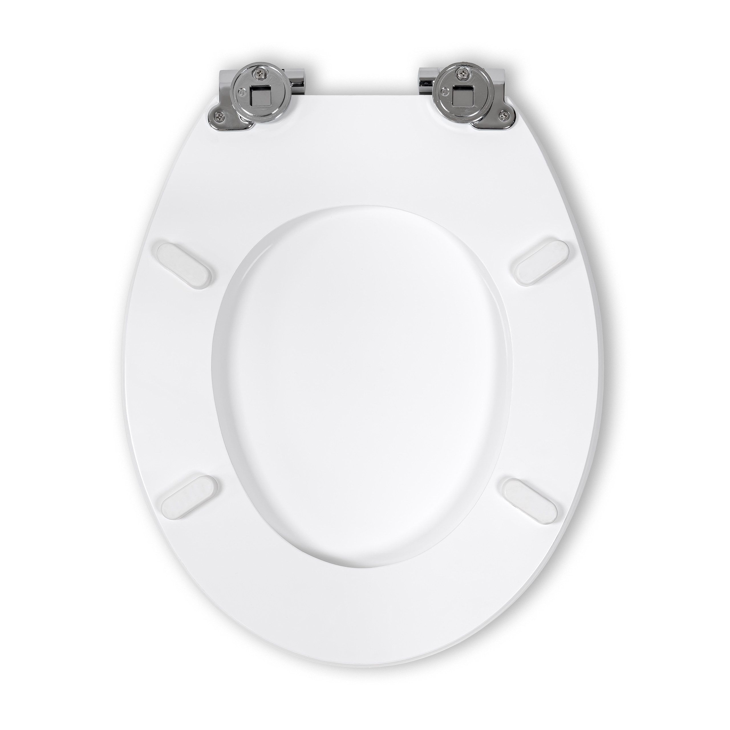 Sitzplatz WC-Sitz Holzkern WC-Sitz mit Absenkautomatik, Fast-Fix Schnellbefestigung, Standard O Form universal, Metallscharnier, Toilettendeckel