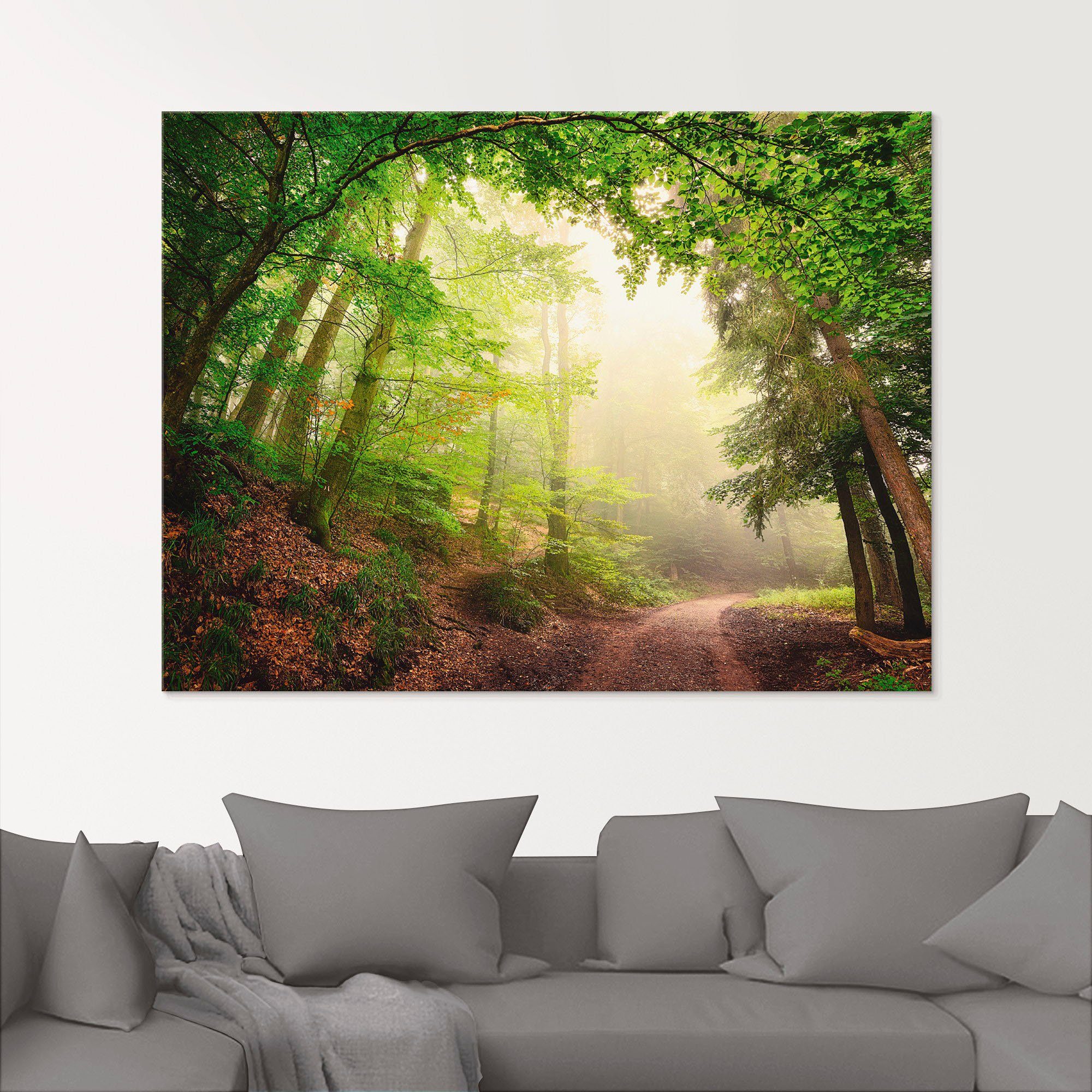 Artland Glasbild Natürliche Torbögen durch Bäume, Wald (1 St), in verschiedenen Größen