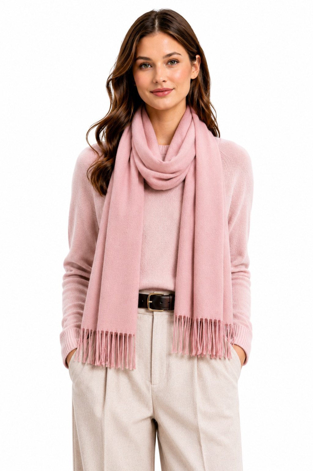 ITALY VIBES Pashmina - Fransenschal unifarben - weicher Kaschmirschal für Sie und Ihn, UNISEX für Sie & Ihn / Maße: 200 cm x 70 cm 