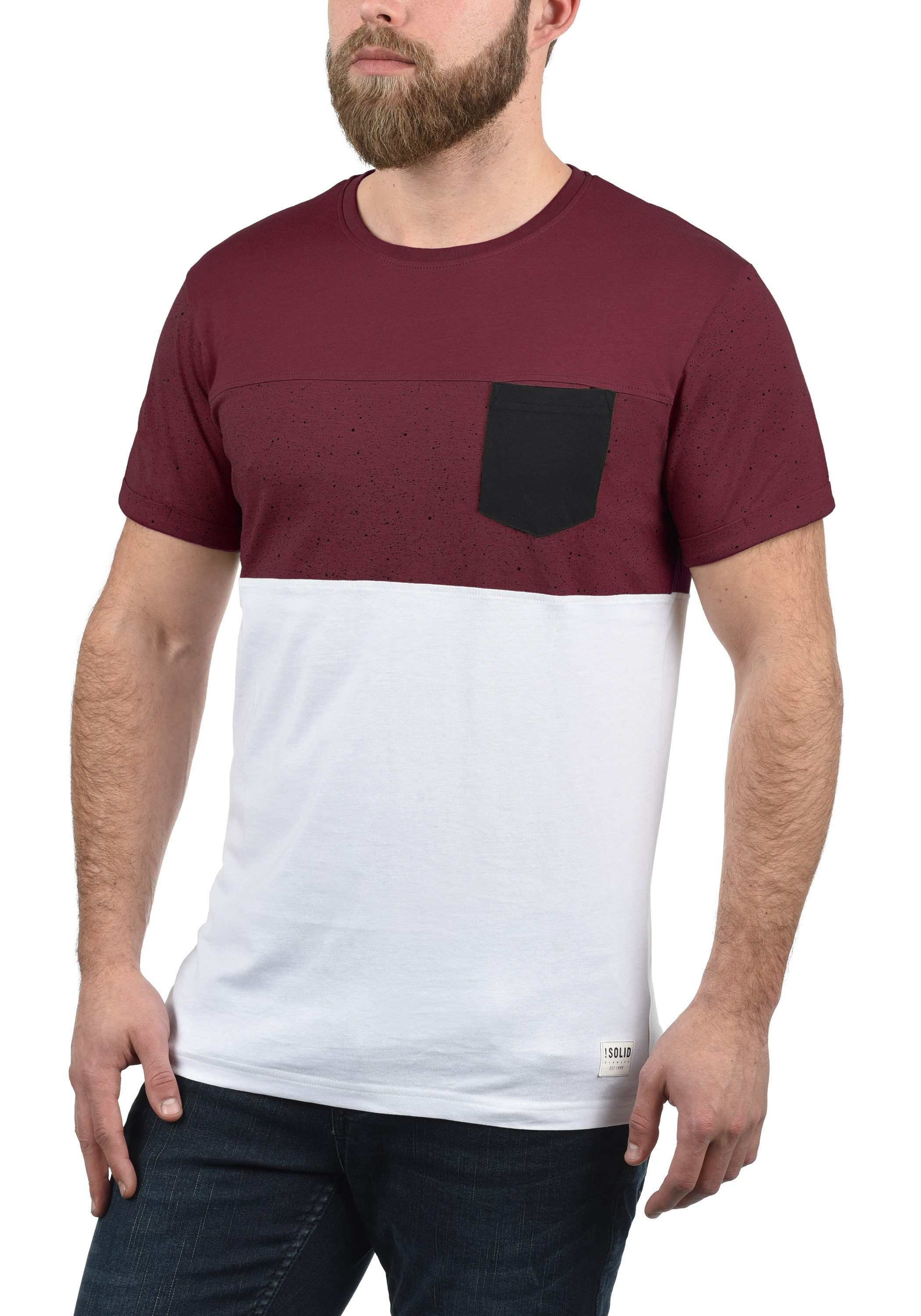 !Solid Rundhalsshirt SDKold Kurzarmshirt mit Brusttasche günstig online kaufen